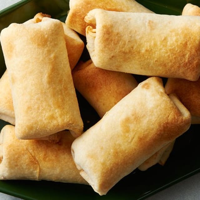 Mini Chicken and Cheese Chimichangas.