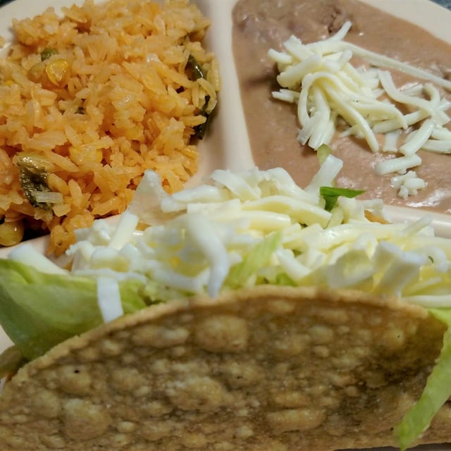 B. Taco, Rice and Beans.