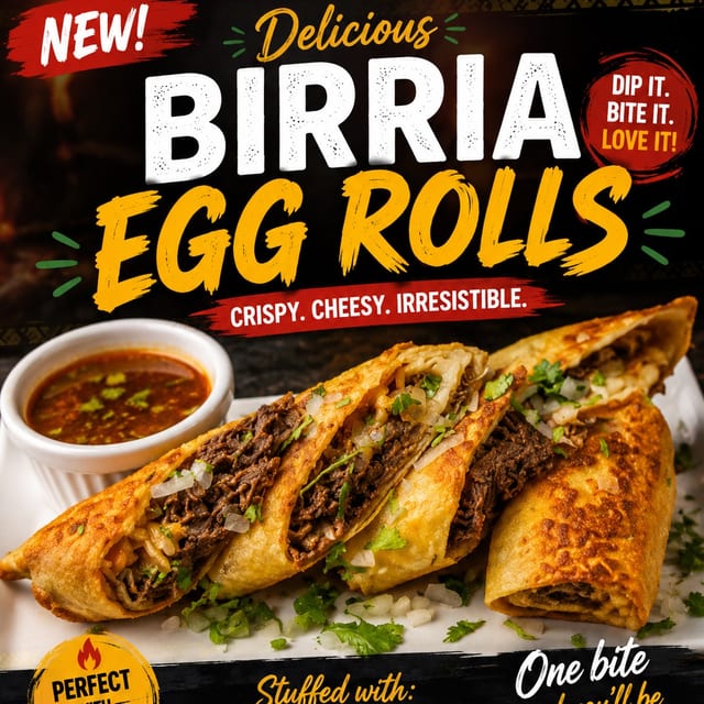 Birria Egg Rolls.