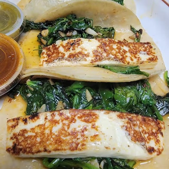 Asadero Spinach Soft Tacos.