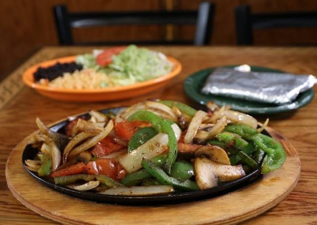 Lunch Vegetarian Fajitas.